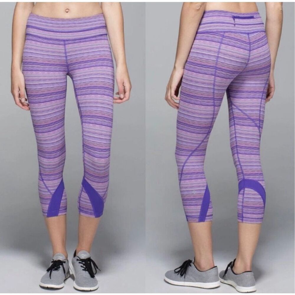Lululemon Inspire Crop ll Capri leggings Space Dye Purple 6